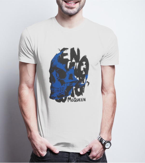 Alexander McQueen Blue Skull T-Shirt