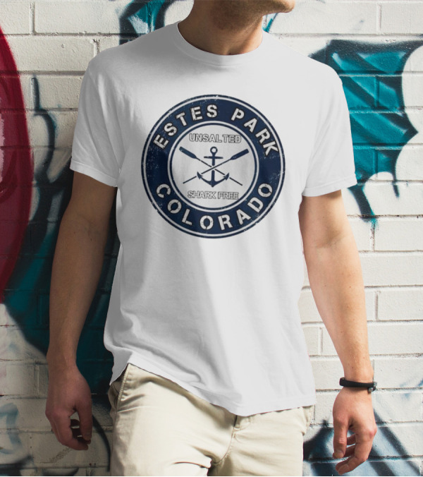 ESTES PARK COLORADO UNSALTED SHARK FREE ANCHOR AND OARS T-Shirt