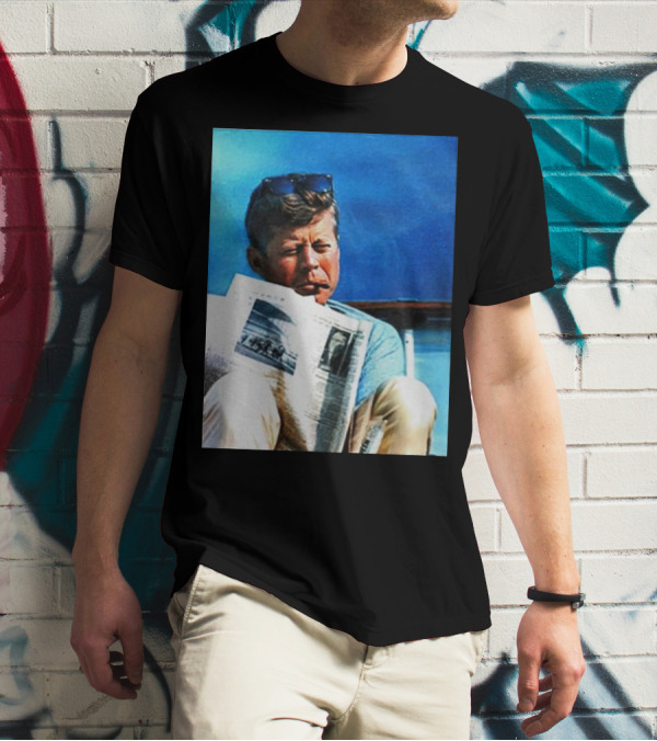 JFK Reading Newspaper On Summer Day T-Shirt