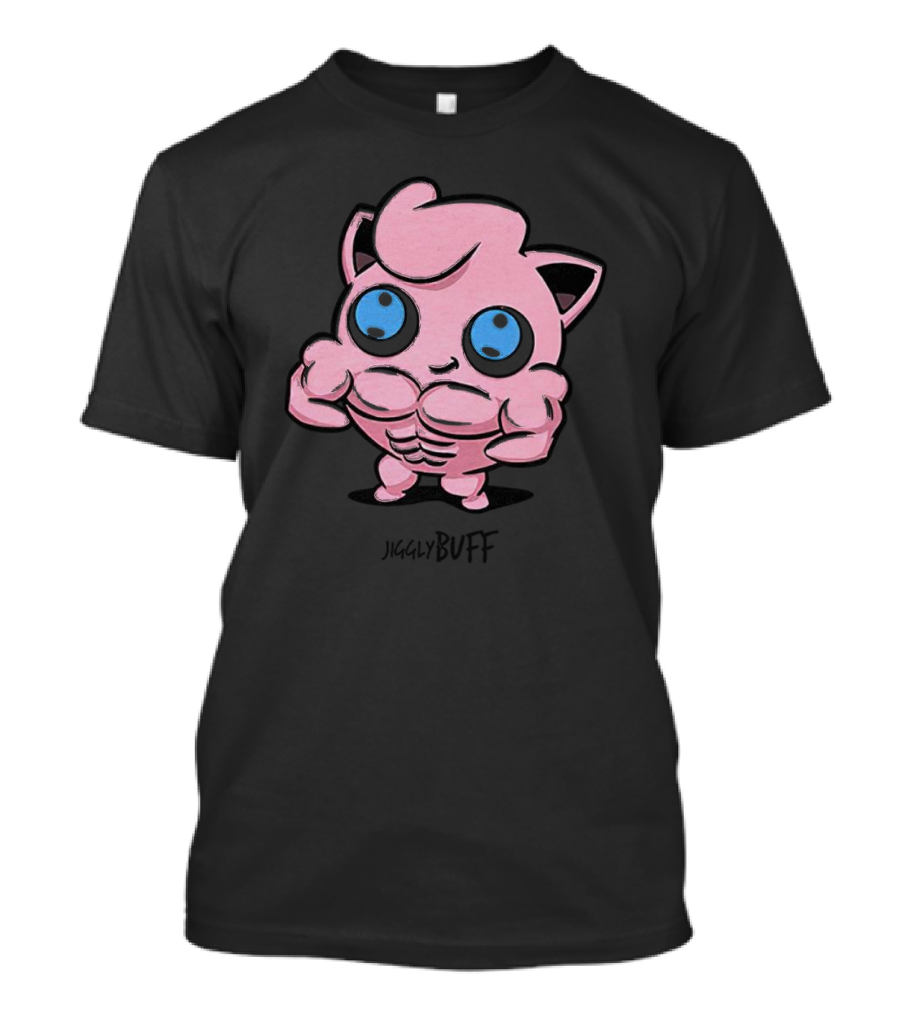 Jigglybuff Muscle Buff Pink Character With Blue Eyes T-Shirt