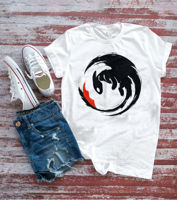 Toothless Night Fury Dragon Ying Yang T-Shirt