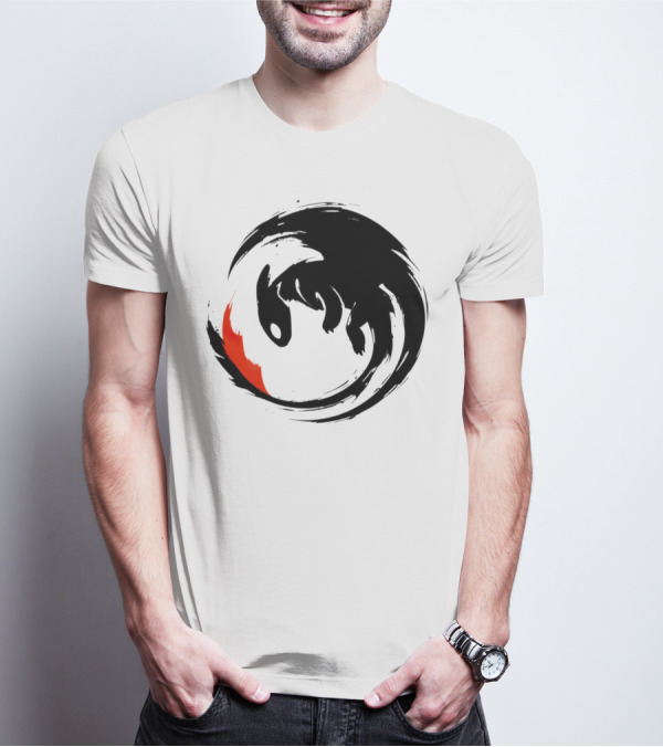 Toothless Night Fury Dragon Ying Yang T-Shirt