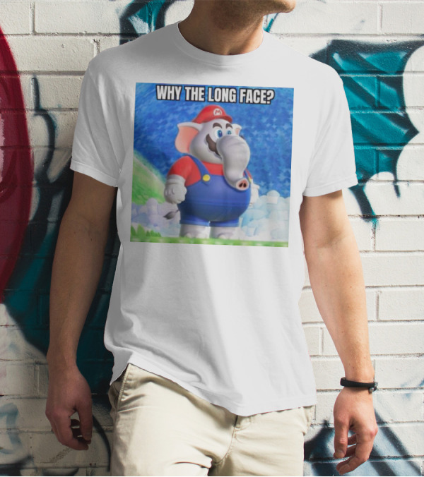 Mario Elephant Why The Long Face? T-Shirt