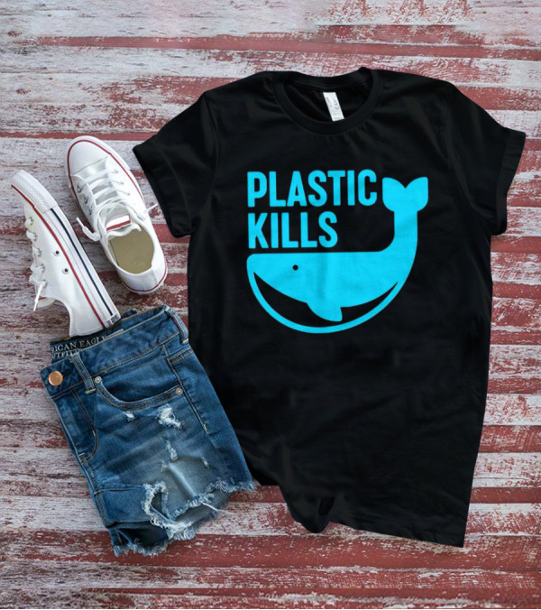 Plastic Kills Whale Conservation Message T-Shirt