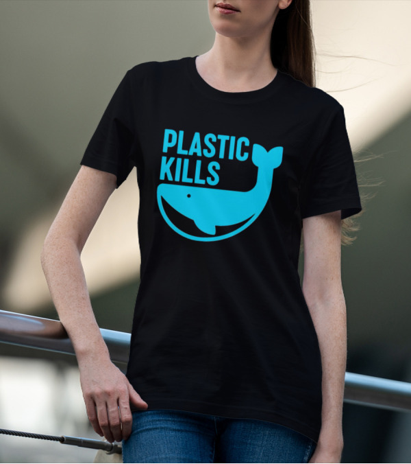 Plastic Kills Whale Conservation Message T-Shirt