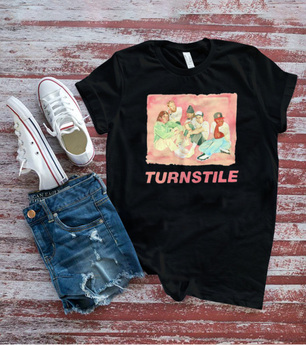 Turnstile Band Illustration Pink Pastel Aesthetic T-Shirt