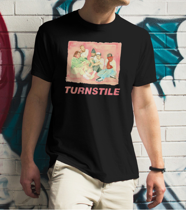 Turnstile Band Illustration Pink Pastel Aesthetic T-Shirt