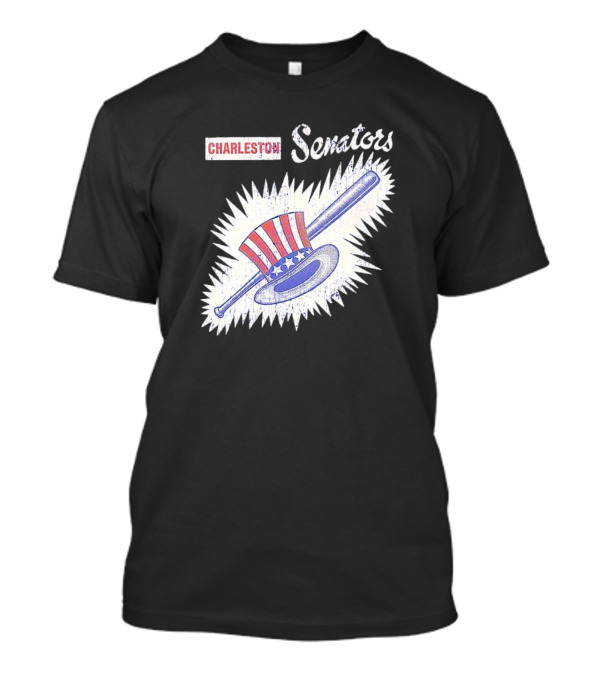 Charleston Senators Patriotic Baseball Hat And Bat 4th Of July T-Shirt