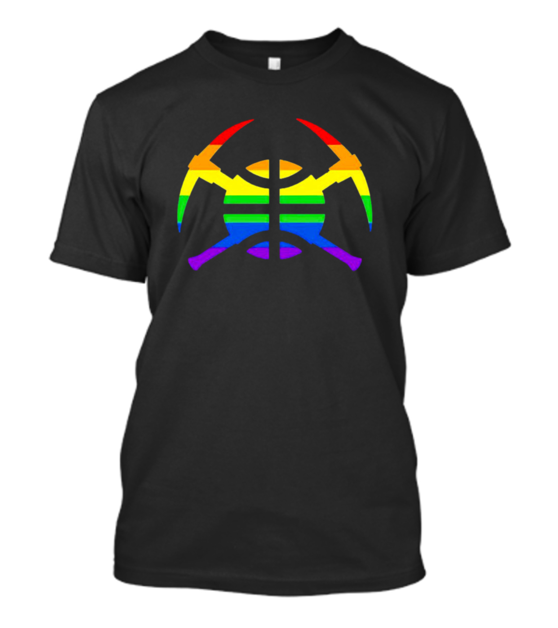 Denver Nuggets Rainbow Basketball Pride T-Shirt