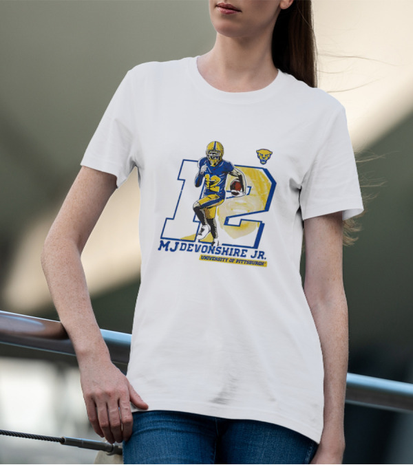 MJ Devonshire Jr University Of Pittsburgh Football 12 Panther T-Shirt