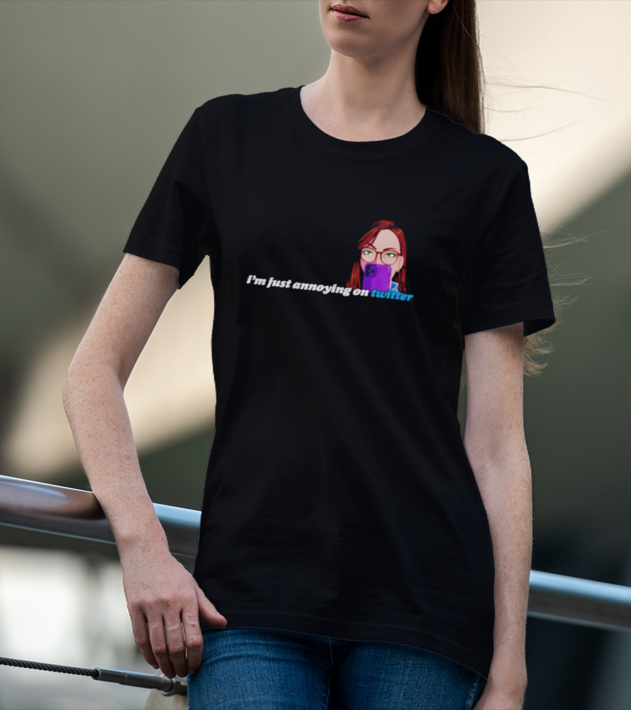 I’m Just Annoying On Twitter Redhead Glasses Smartphone T-Shirt