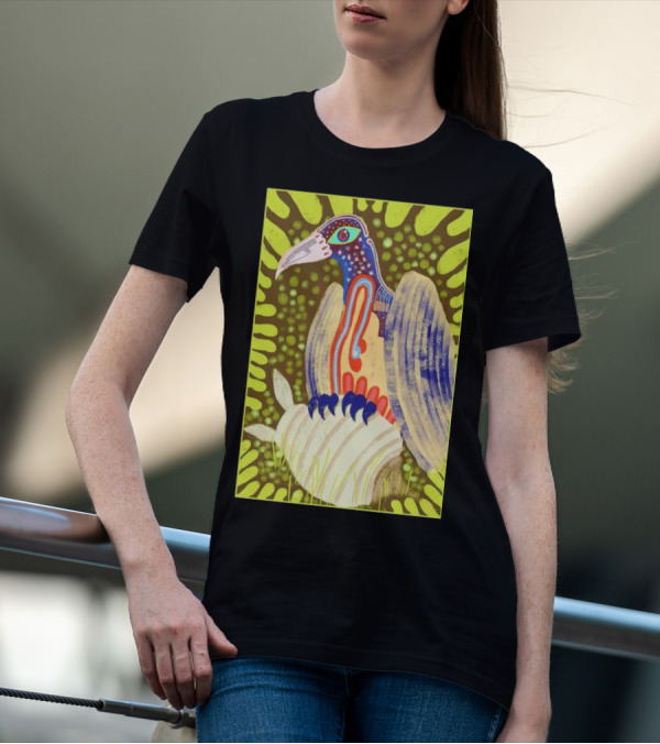 Bird Friends To The End Vivid Psychedelic Feathered Symbols T-Shirt