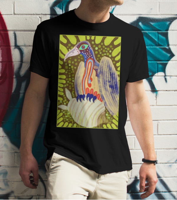Bird Friends To The End Vivid Psychedelic Feathered Symbols T-Shirt