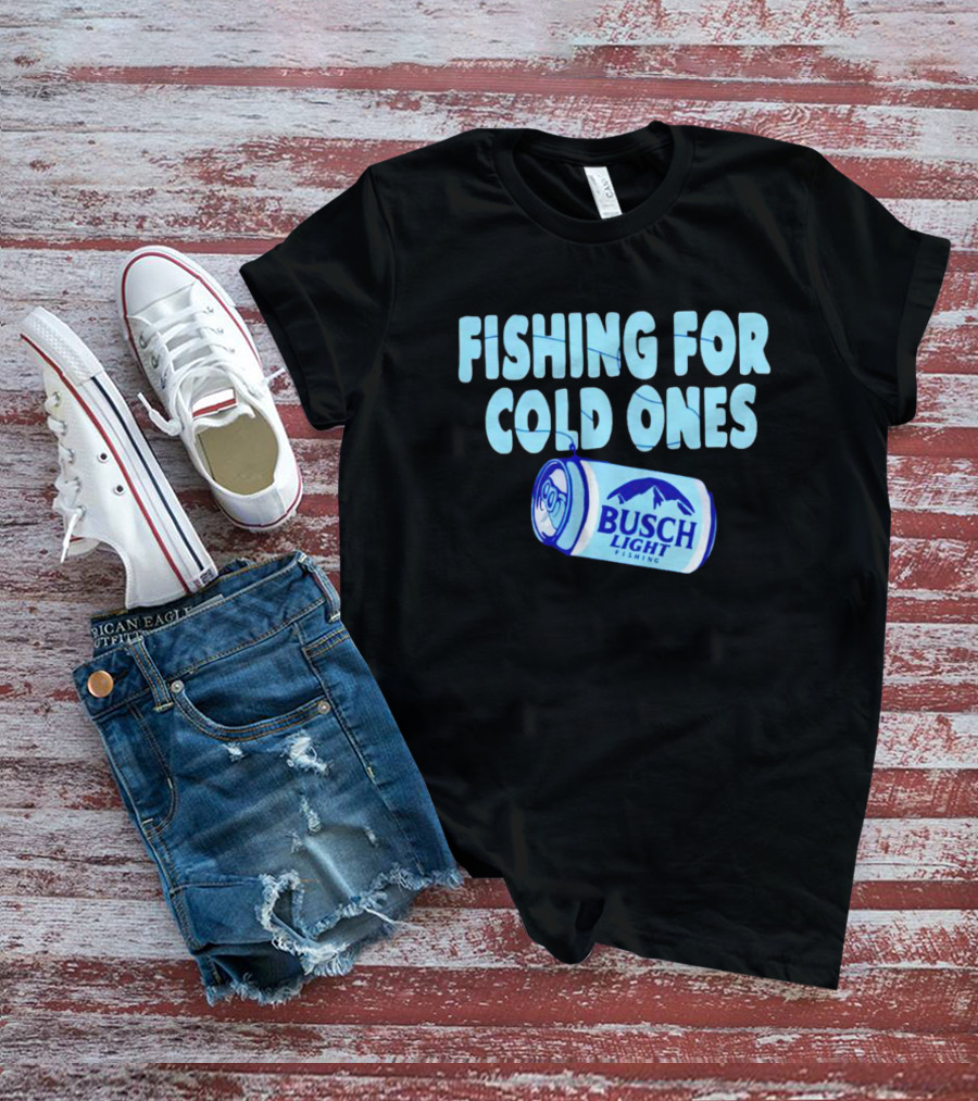 Fishing For Cold Ones Busch Light Fishing Can Mountains T-Shirt