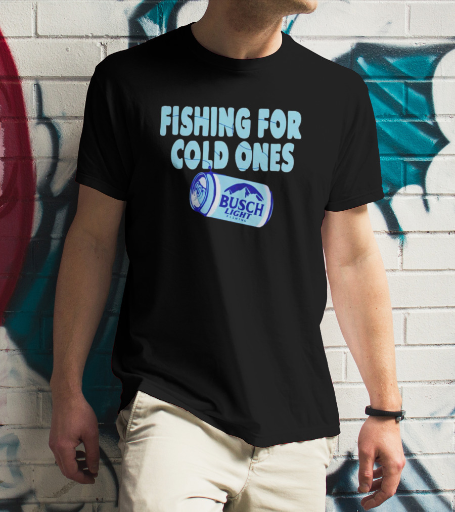 Fishing For Cold Ones Busch Light Fishing Can Mountains T-Shirt