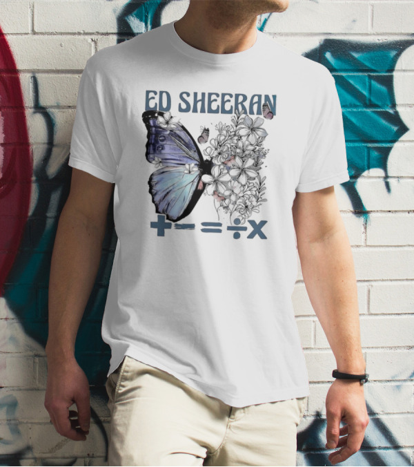 Ed Sheeran Butterfly Flowers Math Symbols Equals Tour T-Shirt