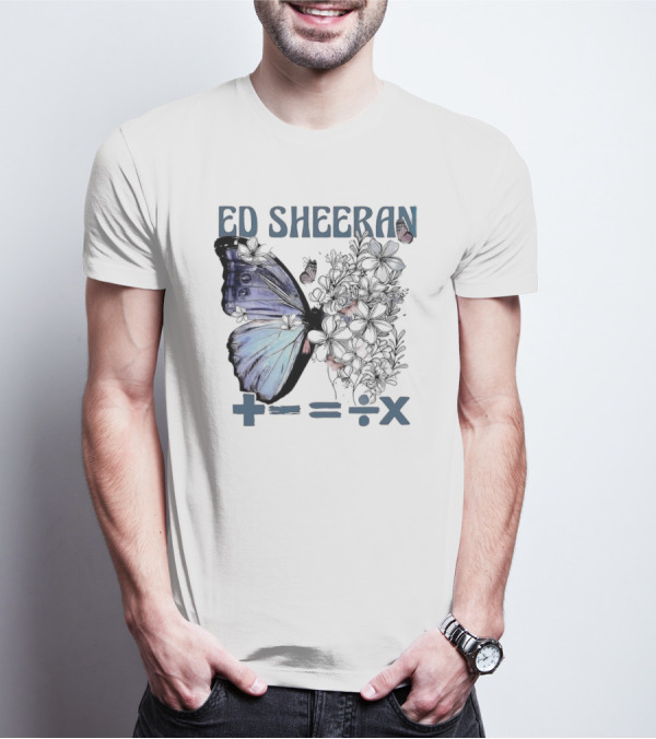 Ed Sheeran Butterfly Flowers Math Symbols Equals Tour T-Shirt