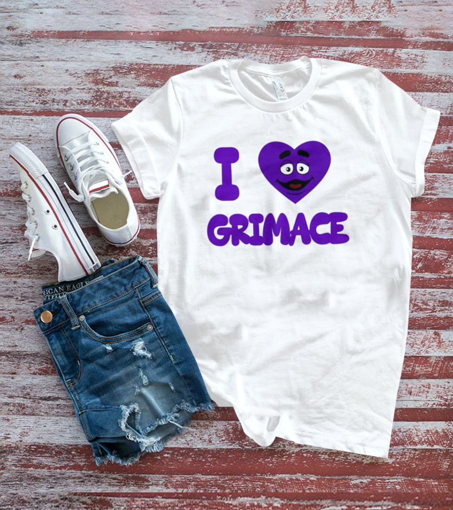 I Heart Grimace’s McDonald’s Grimace Face T-Shirt