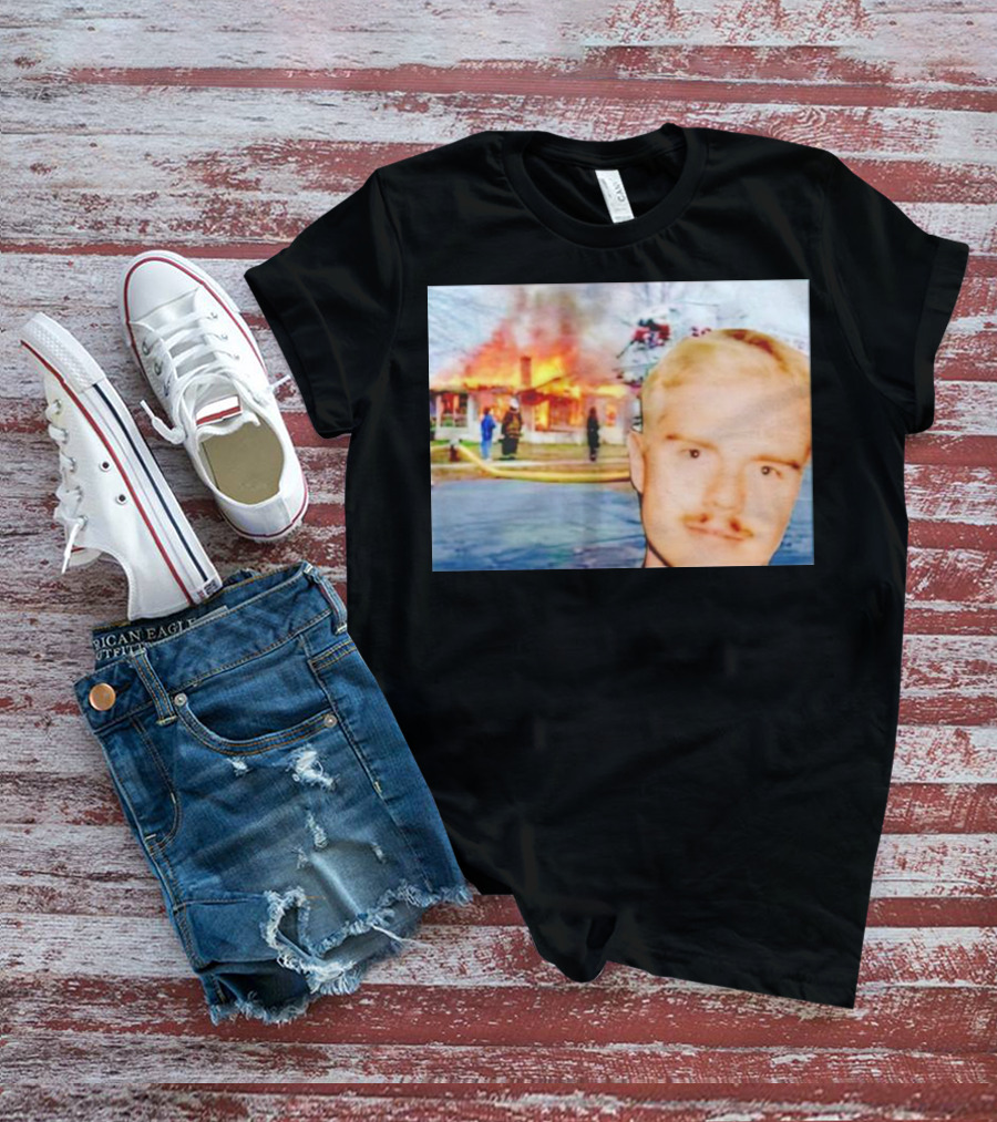 Lloyd Meme Fire Burning House Background T-Shirt