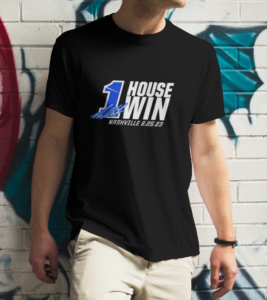 Nashville 6.25.23 Ross Chastain 1 House Win Signature T-Shirt