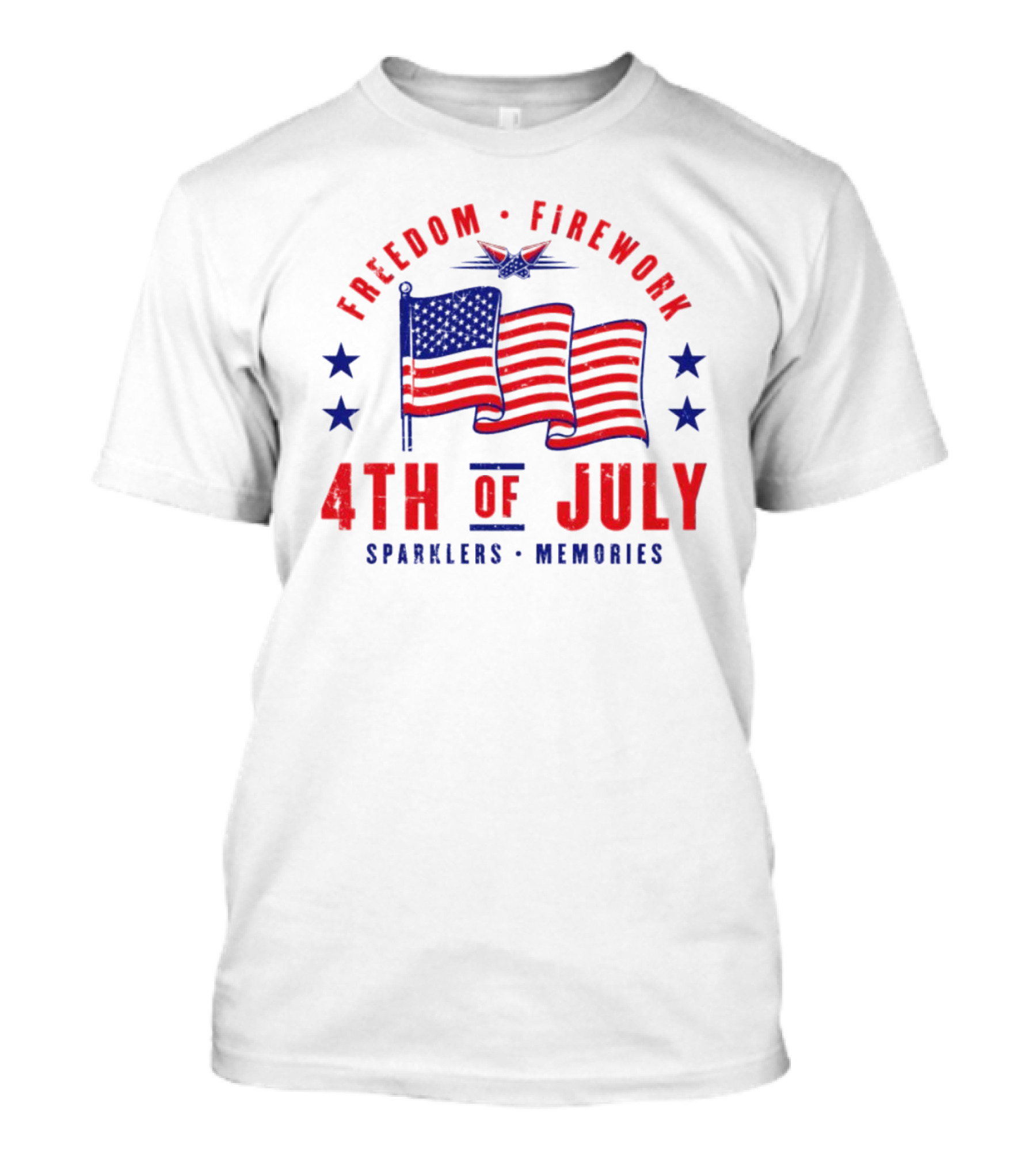 Freedom Firework 4th Of July Sparklers Memories USA Flag T-Shirt