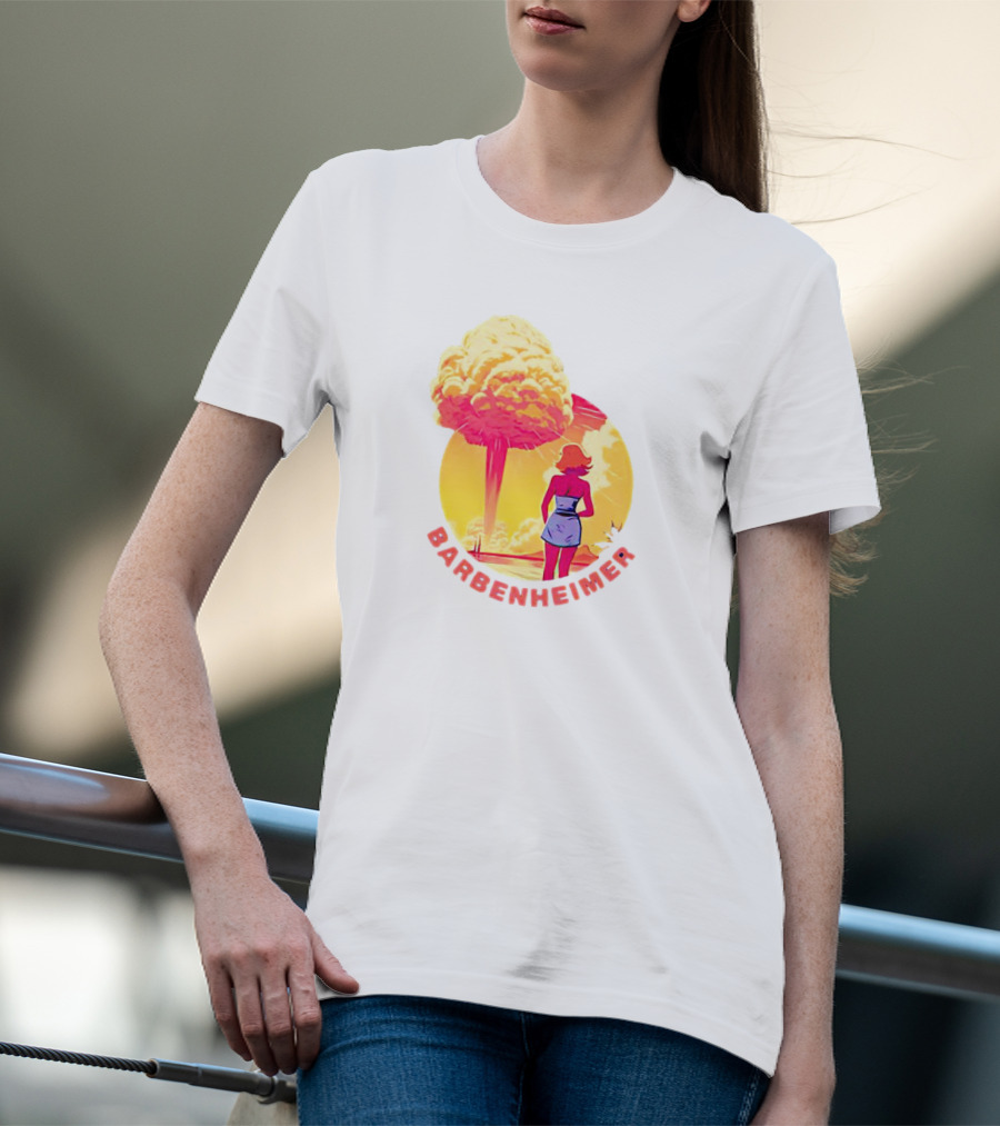 Barbie Oppenheimer Barbenheimer Sunset Silhouette Explosion T-Shirt