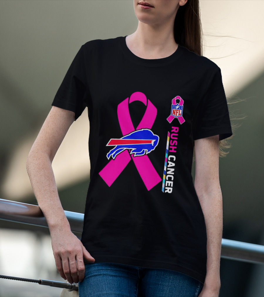 Buffalo Bills NFL Rush Cancer Pink Ribbon T-Shirt