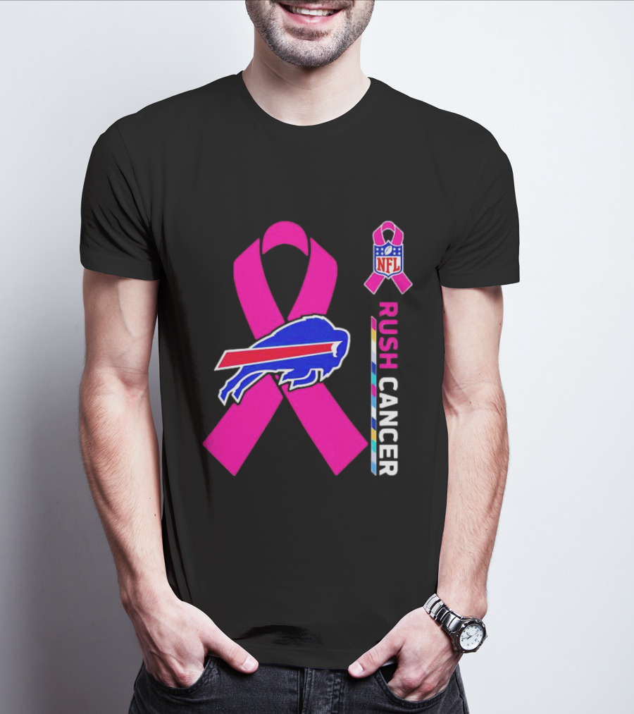 Buffalo Bills NFL Rush Cancer Pink Ribbon T-Shirt