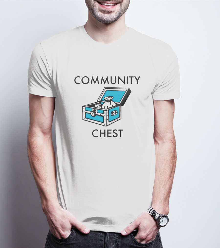 COMMUNITY CHEST MONOPOLY ICON BLUE TREASURE BOX T-Shirt