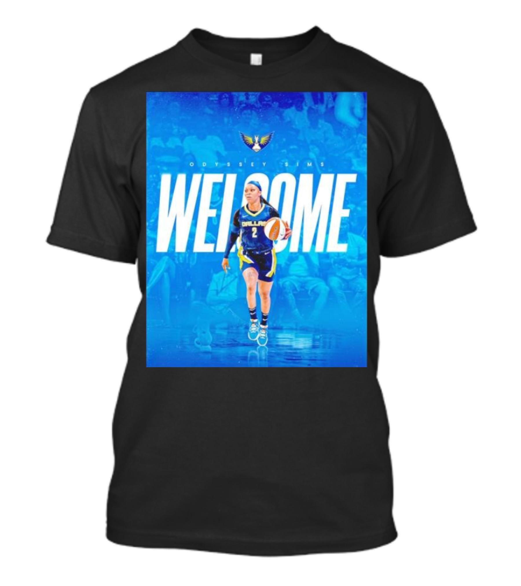 Dallas Wings Odyssey Sims Welcome Blue Basketball T-Shirt