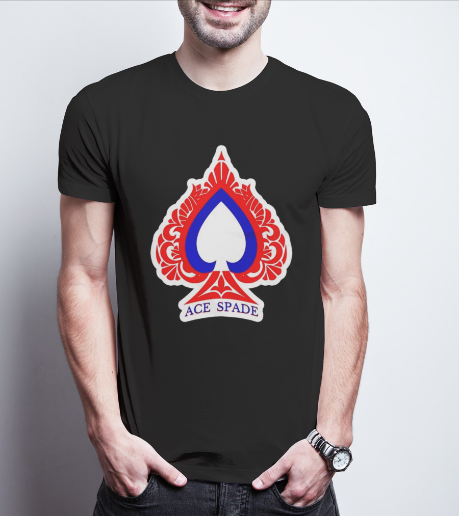 Heels On Starz Ace Spade Red Blue Emblem T-Shirt