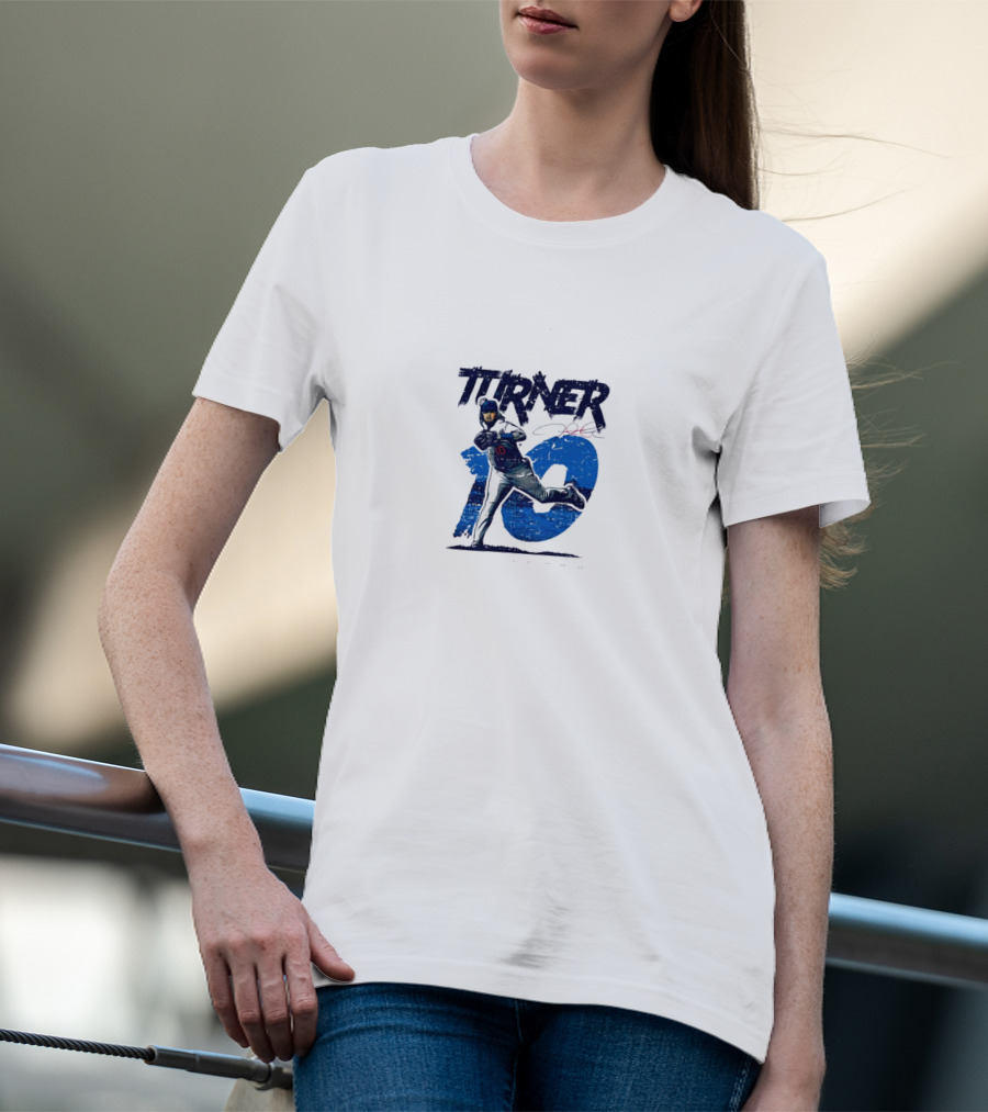 Turner 10 Los Angeles Dodgers Baseball Action Pose Signature T-Shirt