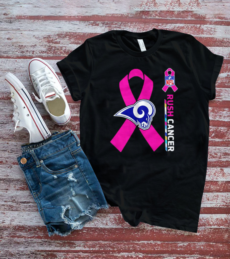 Los Angeles Rams Rush Cancer NFL Pink T-Shirt