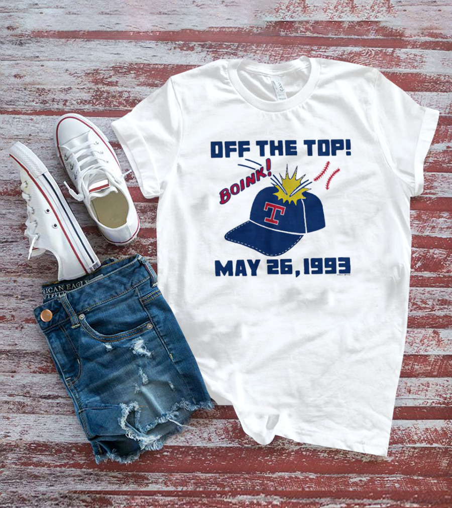 Texas Rangers Off The Top Boink May 26 1993 Baseball Cap Explosion T-Shirt