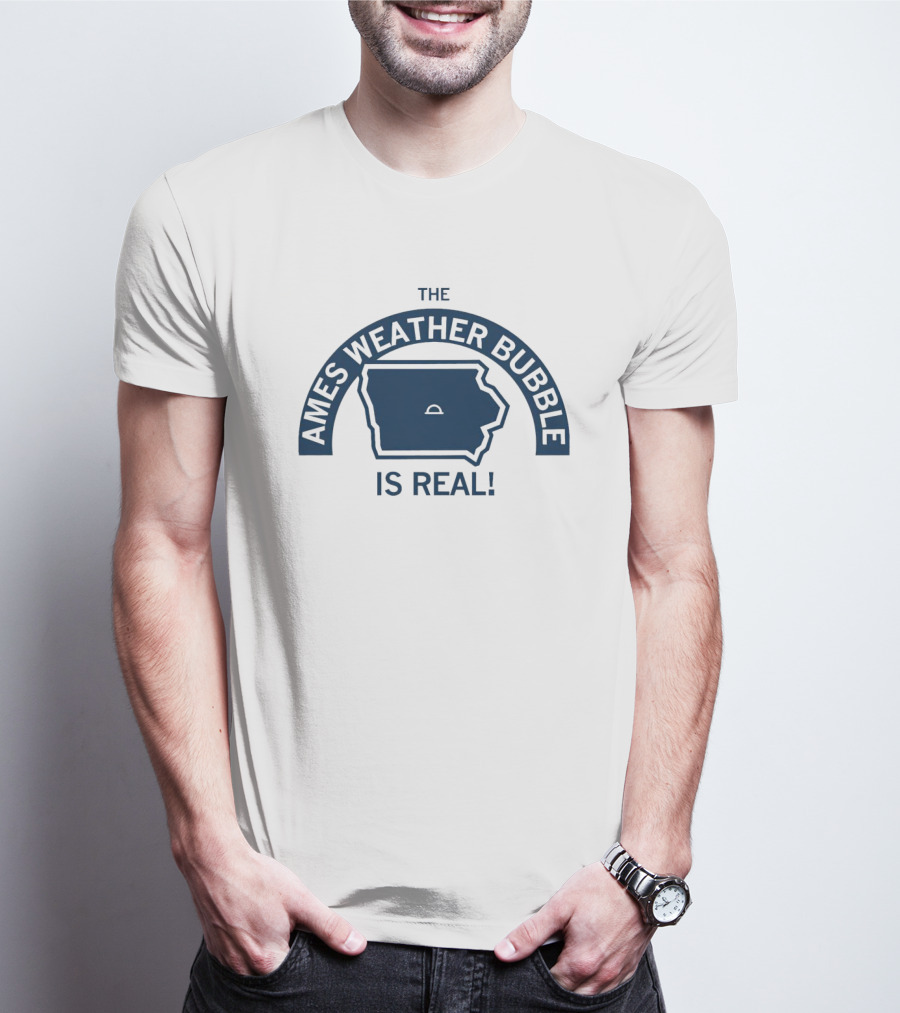 The Ames Weather Bubble Is Real Map Outline T-Shirt