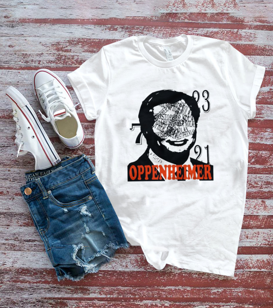 Christopher Nolan Oppenheimer Film Artwork With Numbers 7321 T-Shirt