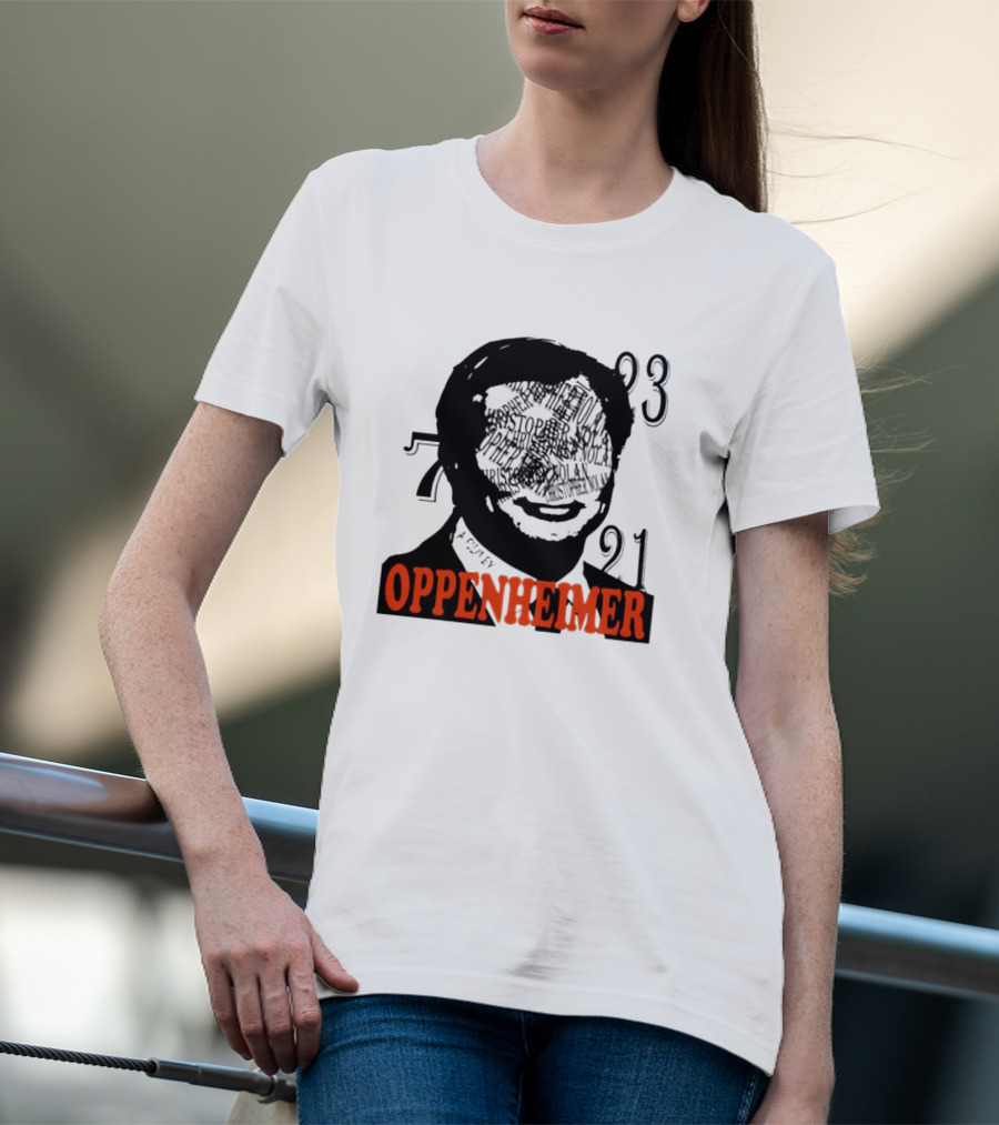 Christopher Nolan Oppenheimer Film Artwork With Numbers 7321 T-Shirt