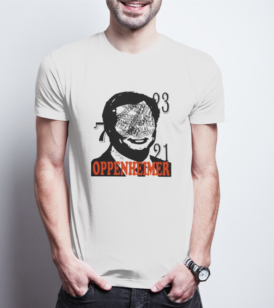 Christopher Nolan Oppenheimer Film Artwork With Numbers 7321 T-Shirt