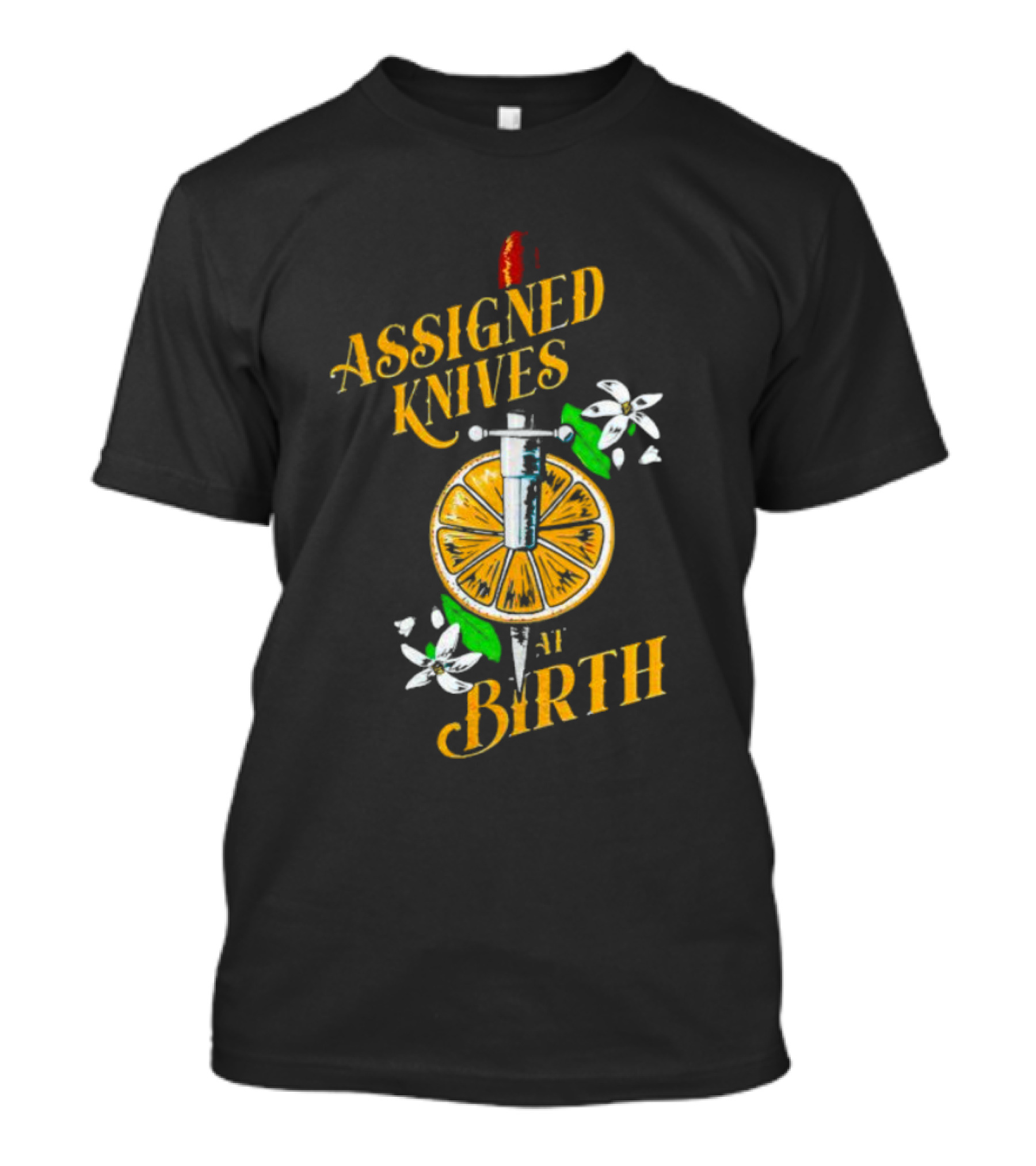 Assigned Knives At Birth Knife Citrus Flower T-Shirt