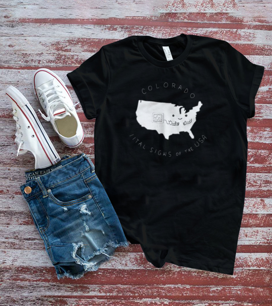 Colorado Vital Signs Of The USA Fun Map T-Shirt