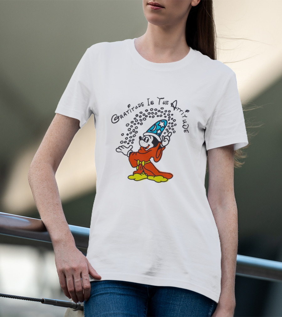 Mickey Mouse Gratitude Is The Attitude Sorcerer's Apprentice T-Shirt