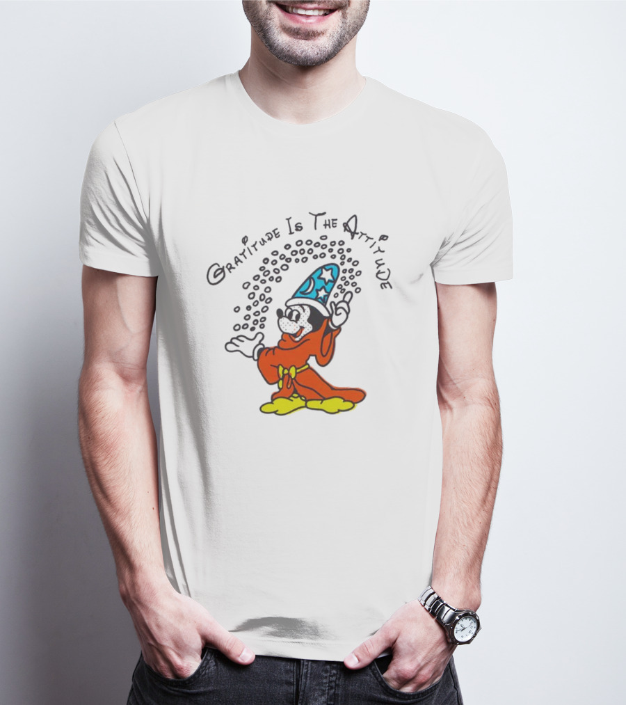 Mickey Mouse Gratitude Is The Attitude Sorcerer's Apprentice T-Shirt