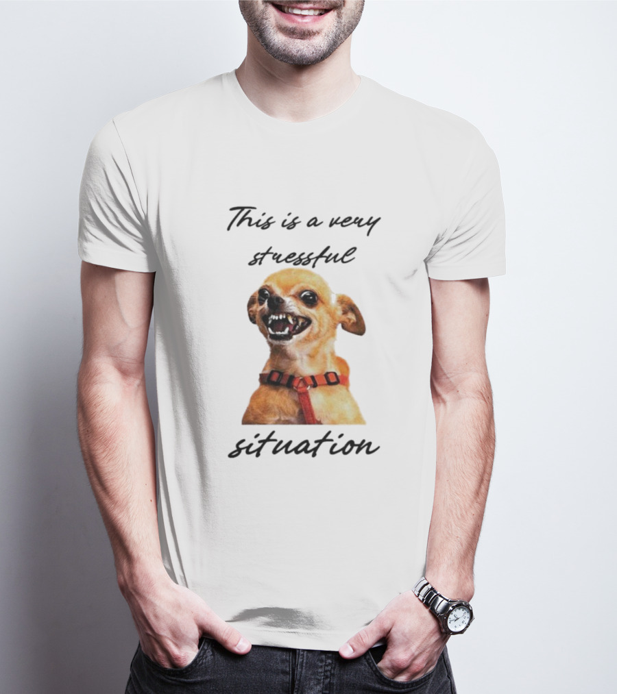 This Is A Very Stressful Situation With Grinning Dog Image T-Shirt