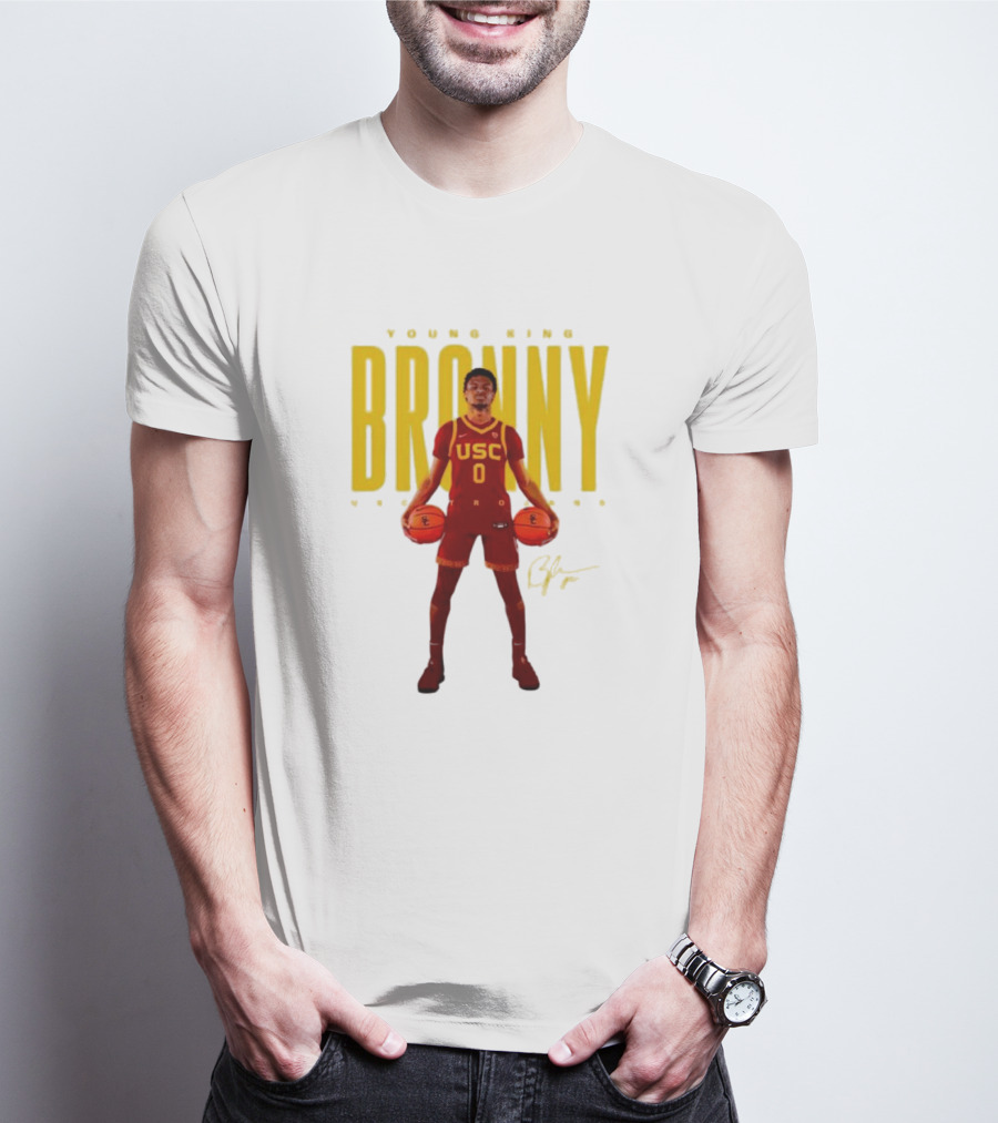Young King Bronny USC Trojans 0 Signature Basketball Player T-Shirt