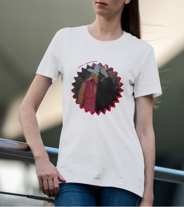 Barbie Oppenheimer Half Pink Half Black Starburst T-Shirt