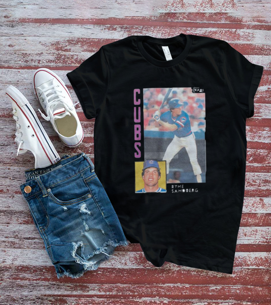 1984 Topps Ryne Sandberg Chicago Cubs Baseball Card T-Shirt