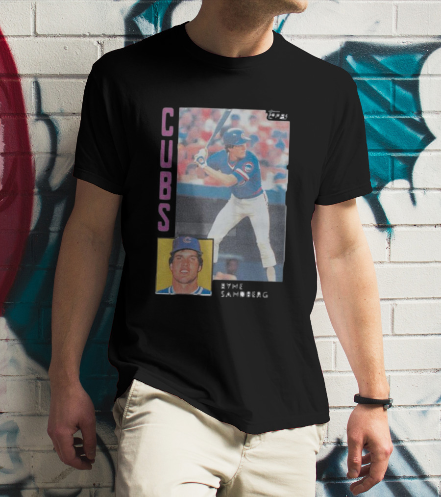 1984 Topps Ryne Sandberg Chicago Cubs Baseball Card T-Shirt