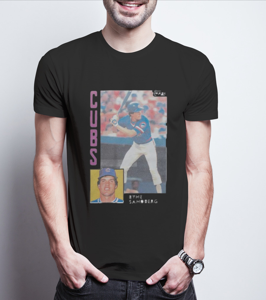 1984 Topps Ryne Sandberg Chicago Cubs Baseball Card T-Shirt