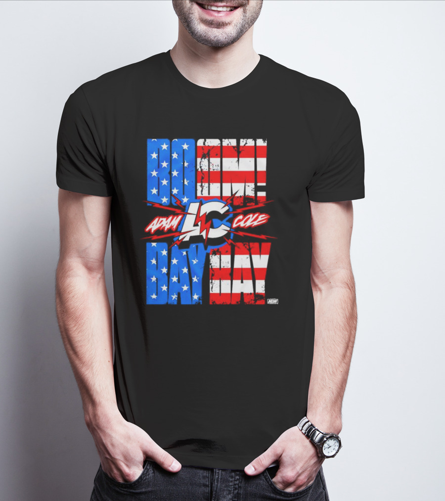 Adam Cole Boom Bay Bay American Flag AEW T-Shirt