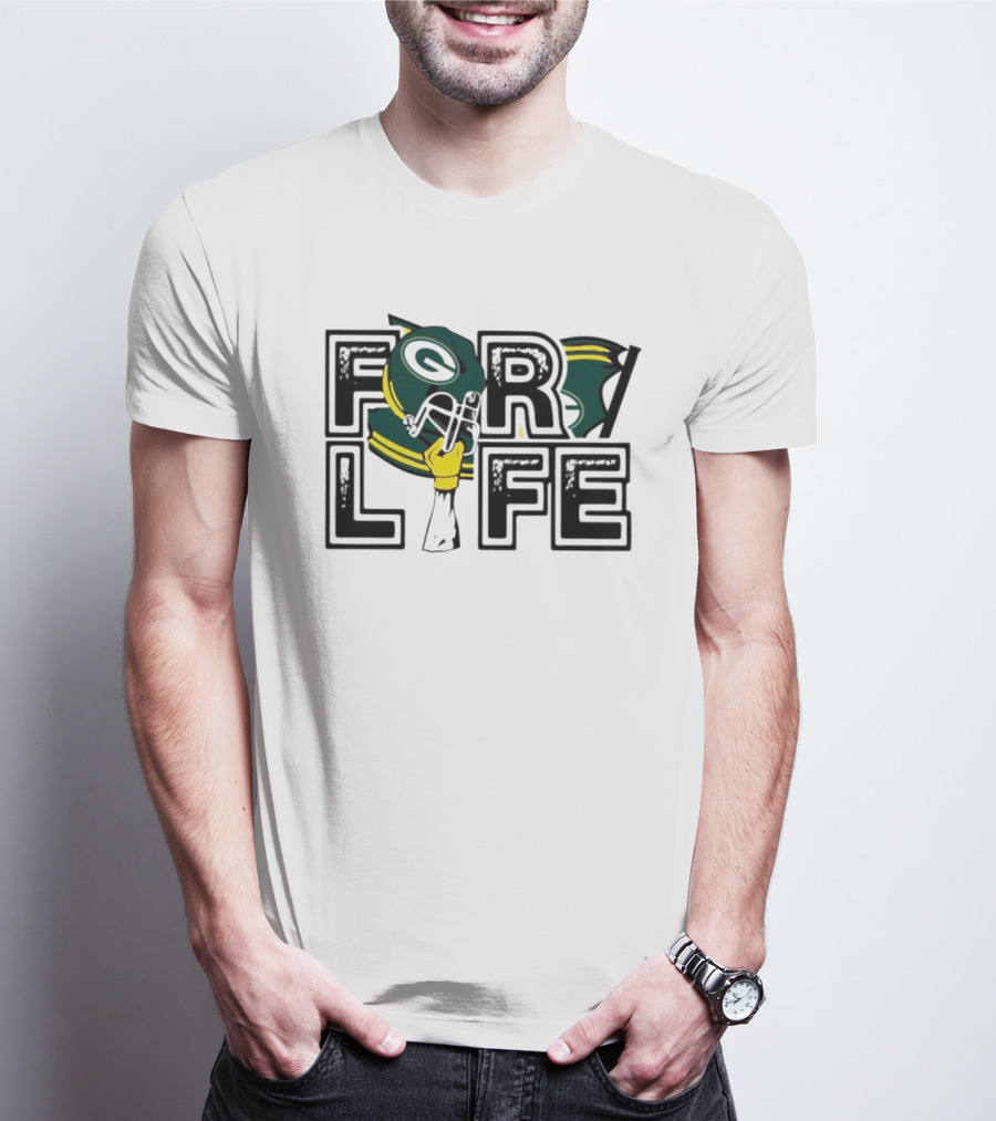Green Bay Packers Helmet For Life T-Shirt